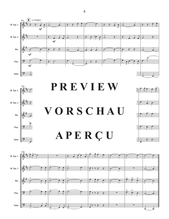 Produktgalerie: Seite 7 von 17 Tom´s Prayer , , (Blechbläser Quintett)