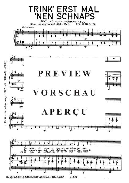 Produktgalerie: Seite 4 von 4 Trink erstmal nen Schnaps, Ascot, 	Norman, Klavier und Gesang