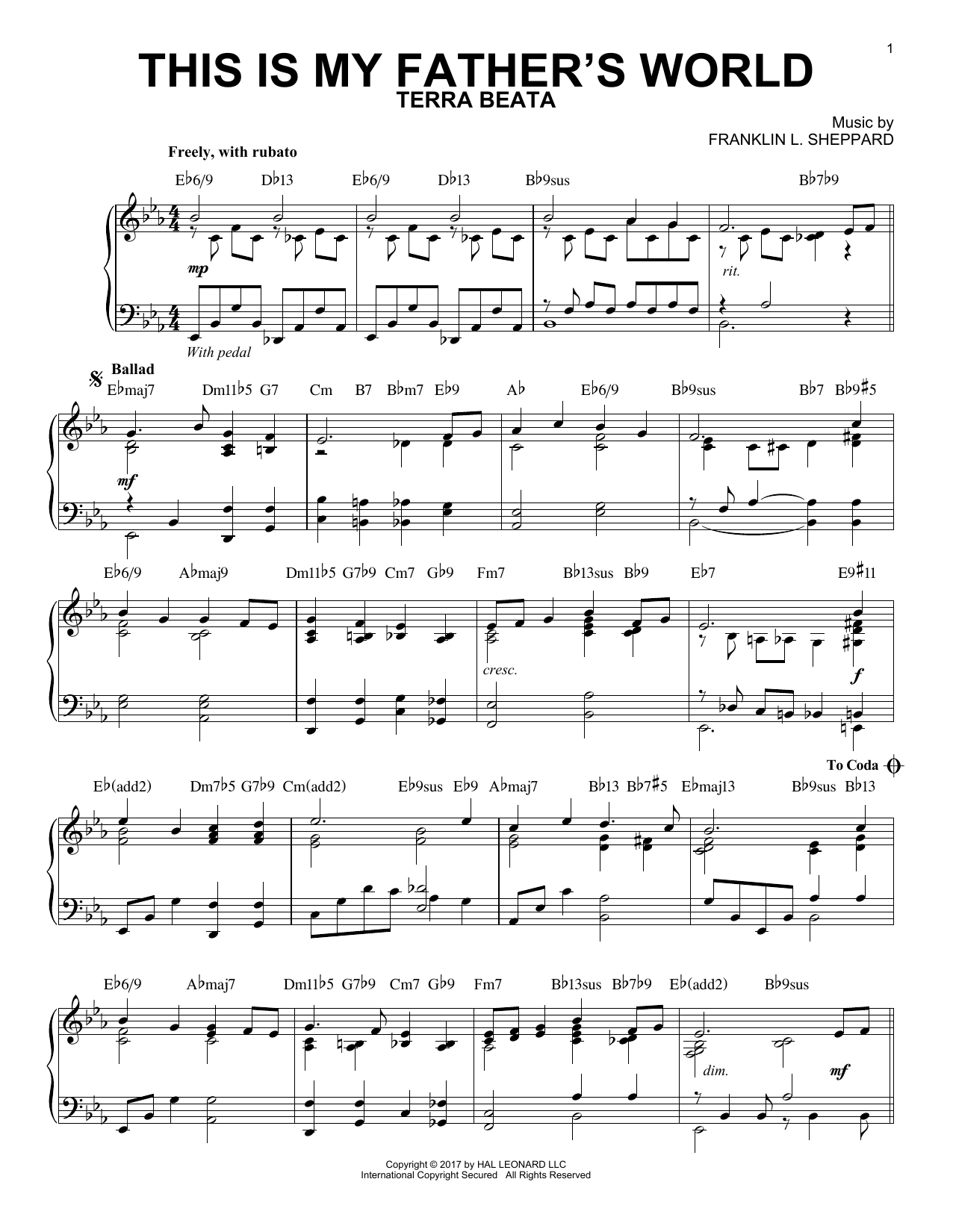 Product picture to: This Is My Father's World [Jazz version]