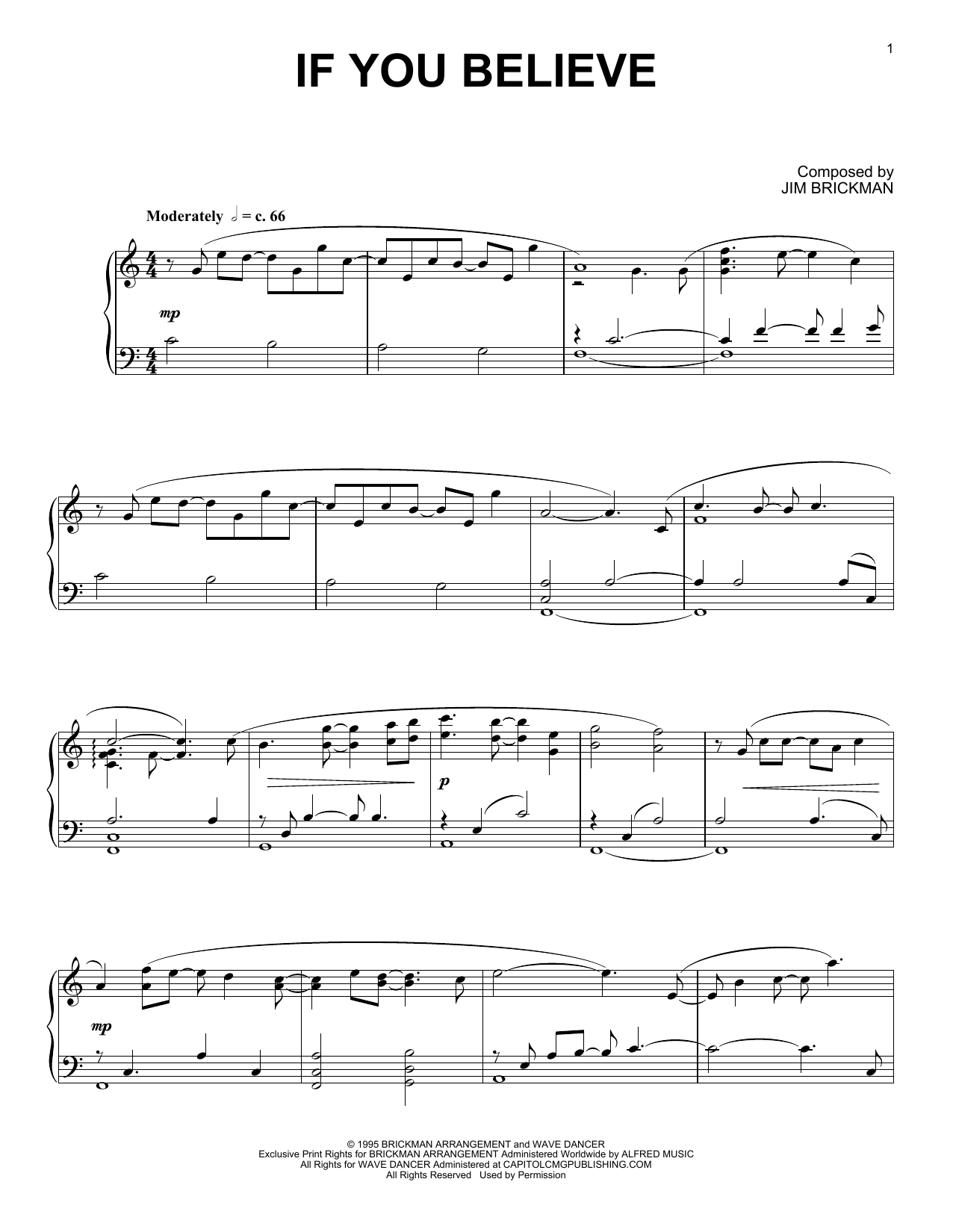 Product gallery: Page 1 of 1 If You Believe, Jim Brickman