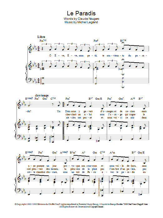 Produktbild zu:  Le Paradis - Michel LeGrand