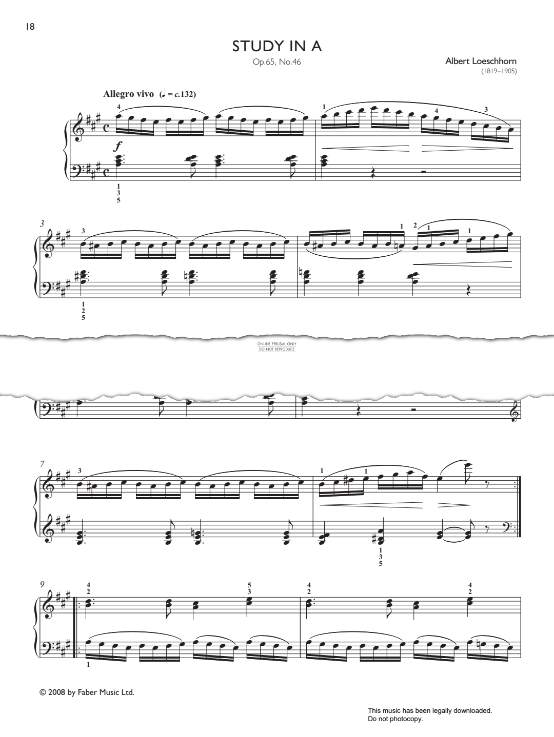 Product picture to: Study in A Op. 65, No. 46 (from Real Repertoire Studies Grades 4-6)