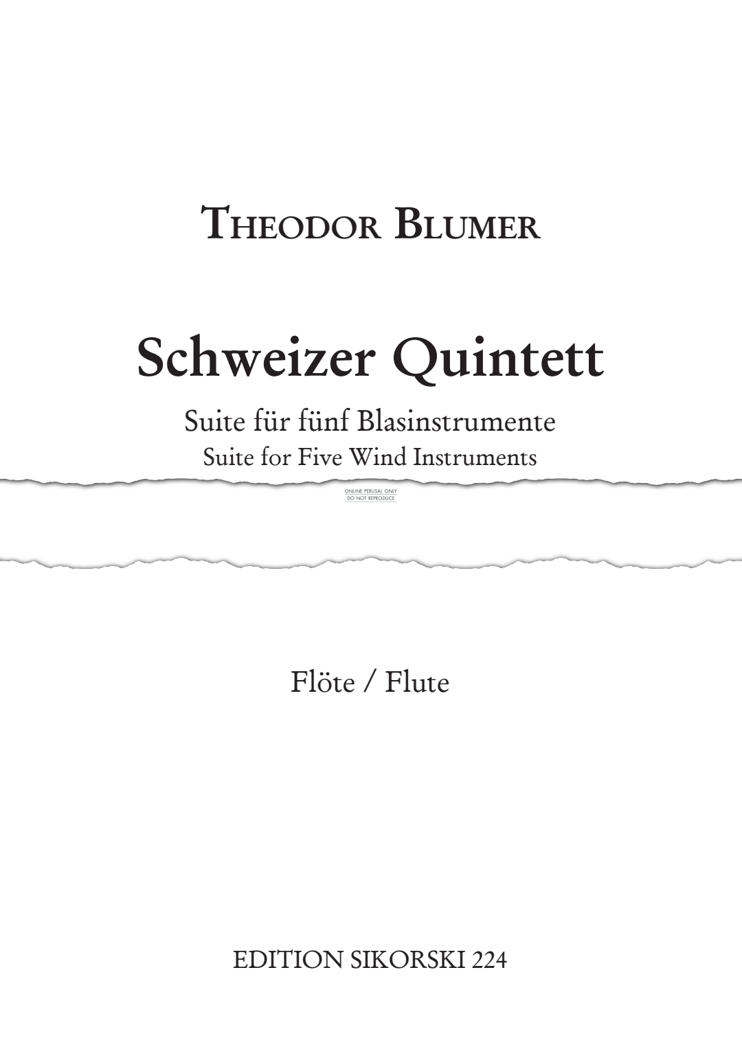Product picture to: Schweizer Quintett [Swiss Quintet]