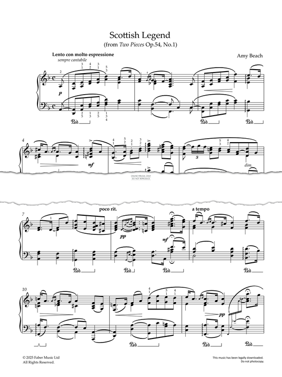 Produktgalerie: Seite 1 von 1 Scottish Legend (from Two Pieces Op.54, No.1), Amy Beach, Klavier