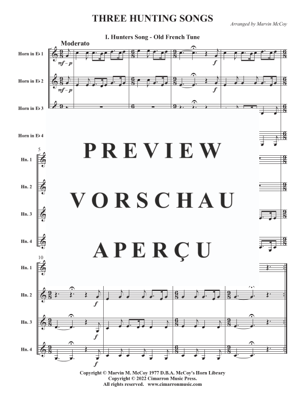 Product gallery: Page 3 of 9 Three Hunting Songs, , Horn Quartet