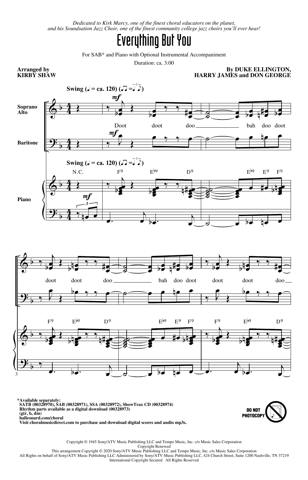Produktbild zu: Everything But You (arr. Kirby Shaw)