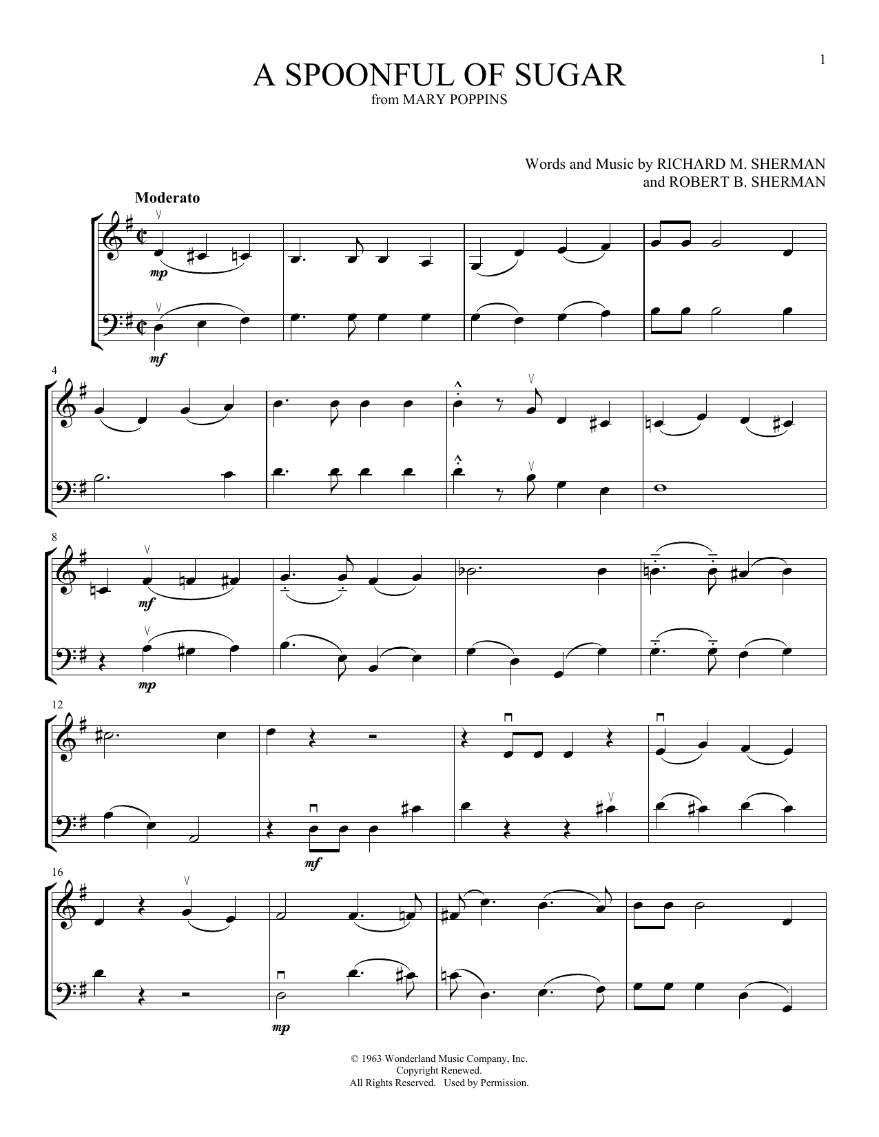 Produktgalerie: Seite 1 von 1 A Spoonful Of Sugar (from Mary Poppins) (arr. Michelle Hynson), Sherman Brothers