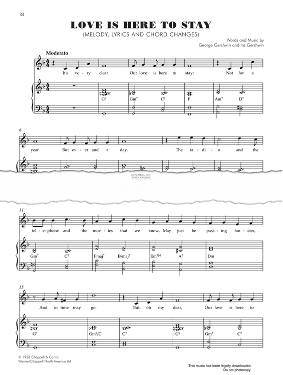 Product gallery: Page 1 of 1 Love Is Here To Stay, George Gershwin