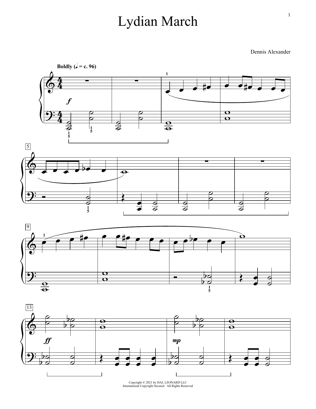 Produktgalerie: Seite 1 von 1 Lydian March, Dennis Alexander, Klavier