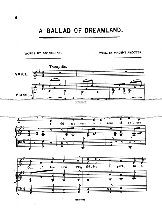 Produktgalerie: Seite 1 von 1 A Ballad of Dreamland, Vincent Amcotts, Gesang, Klavier