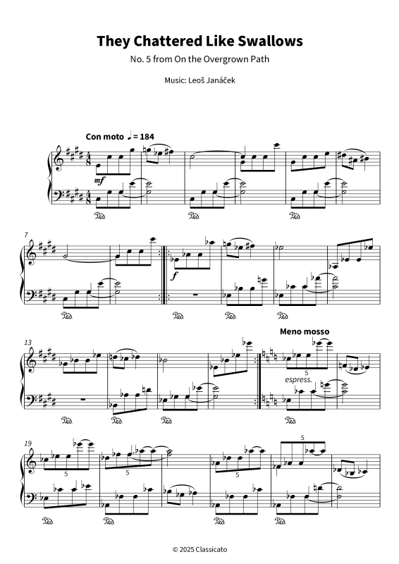 gallery: They Chattered Like Swallows - No. 5 from On the Overgrown Path, , Klavier Solo