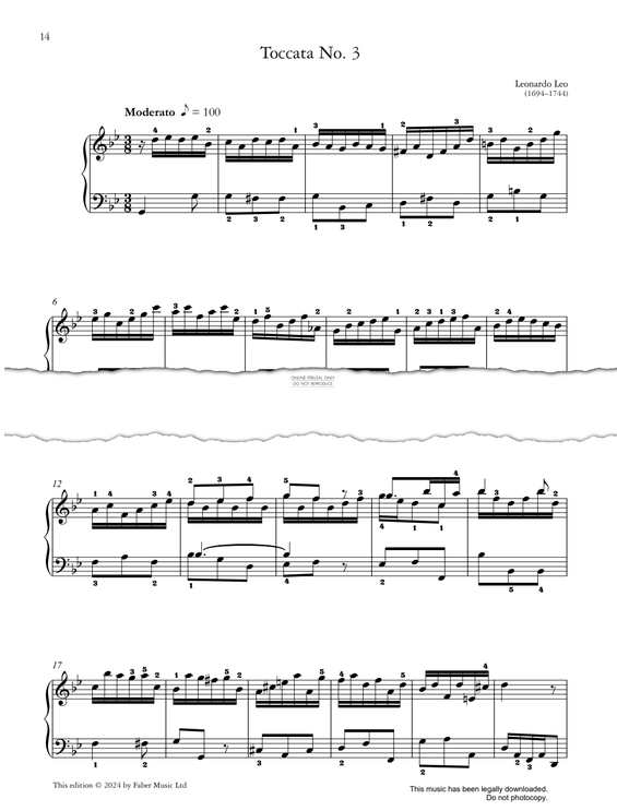 Produktgalerie: Seite 1 von 1 Toccata No. 3, Leonardo Leo, Klavier