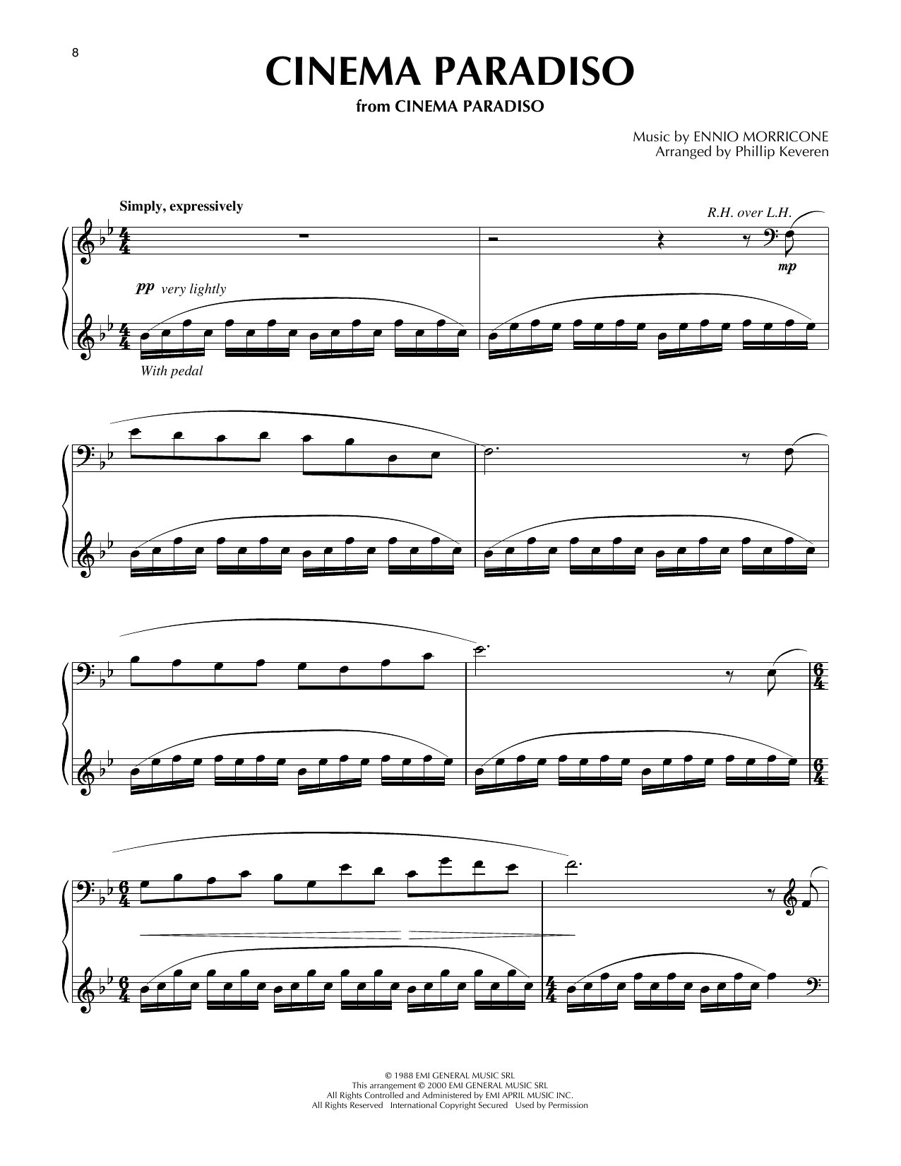 Produktbild zu: Cinema Paradiso (arr. Phillip Keveren)