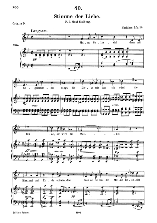 Product picture to: Stimme der Liebe D.412Franz Schubert