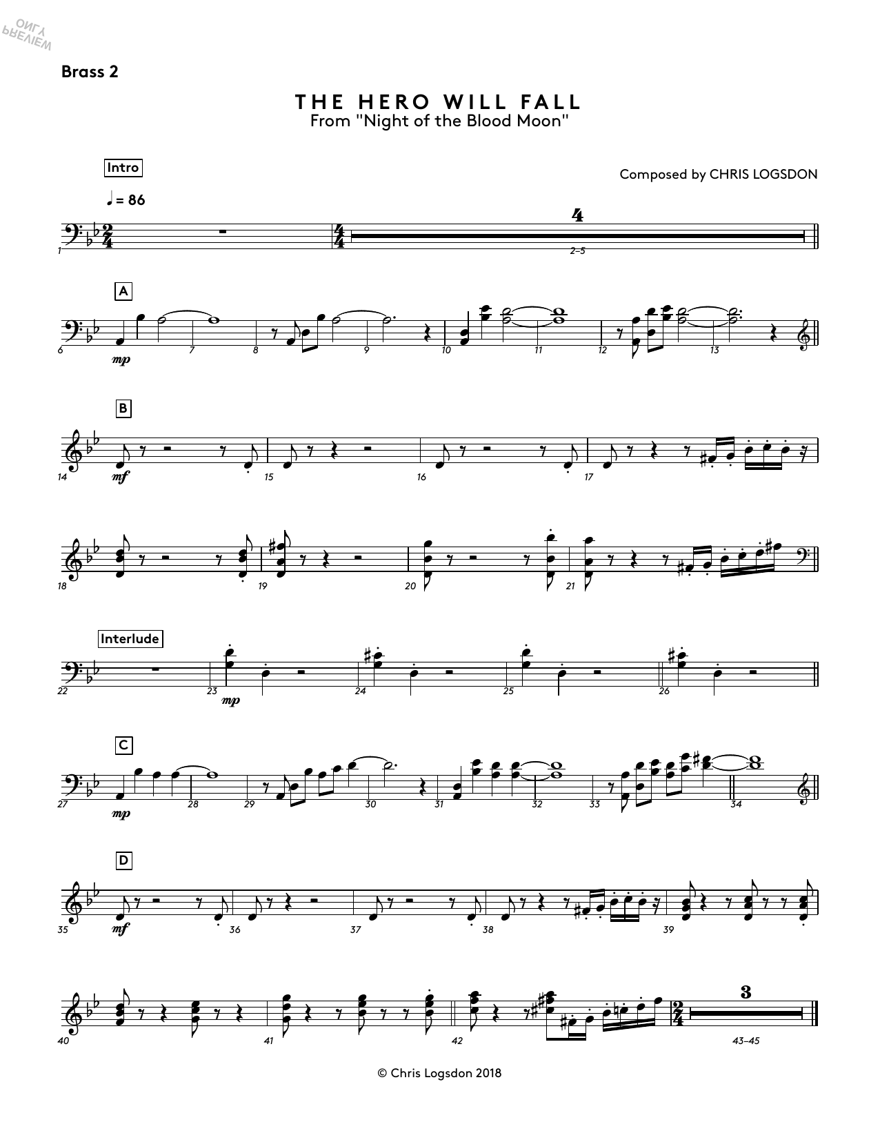 Produktbild zu: The Hero Will Fall (from Night of the Blood Moon) - Brass 2