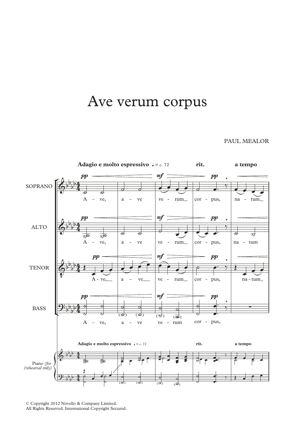Product picture to: Ave Verum Corpus
