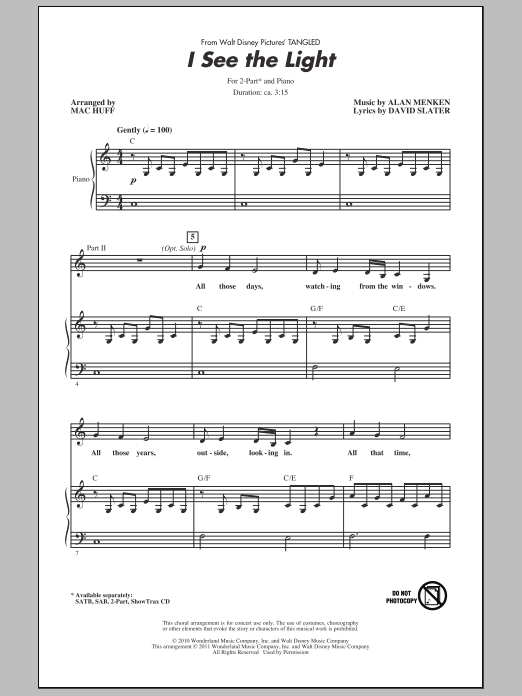 Produktbild zu: I See The Light (from Tangled) (arr. Mac Huff)
