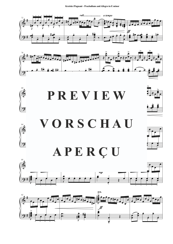 Product gallery: Page 5 of 8 Praeludium and Allegro in E minor, , Solo Piano