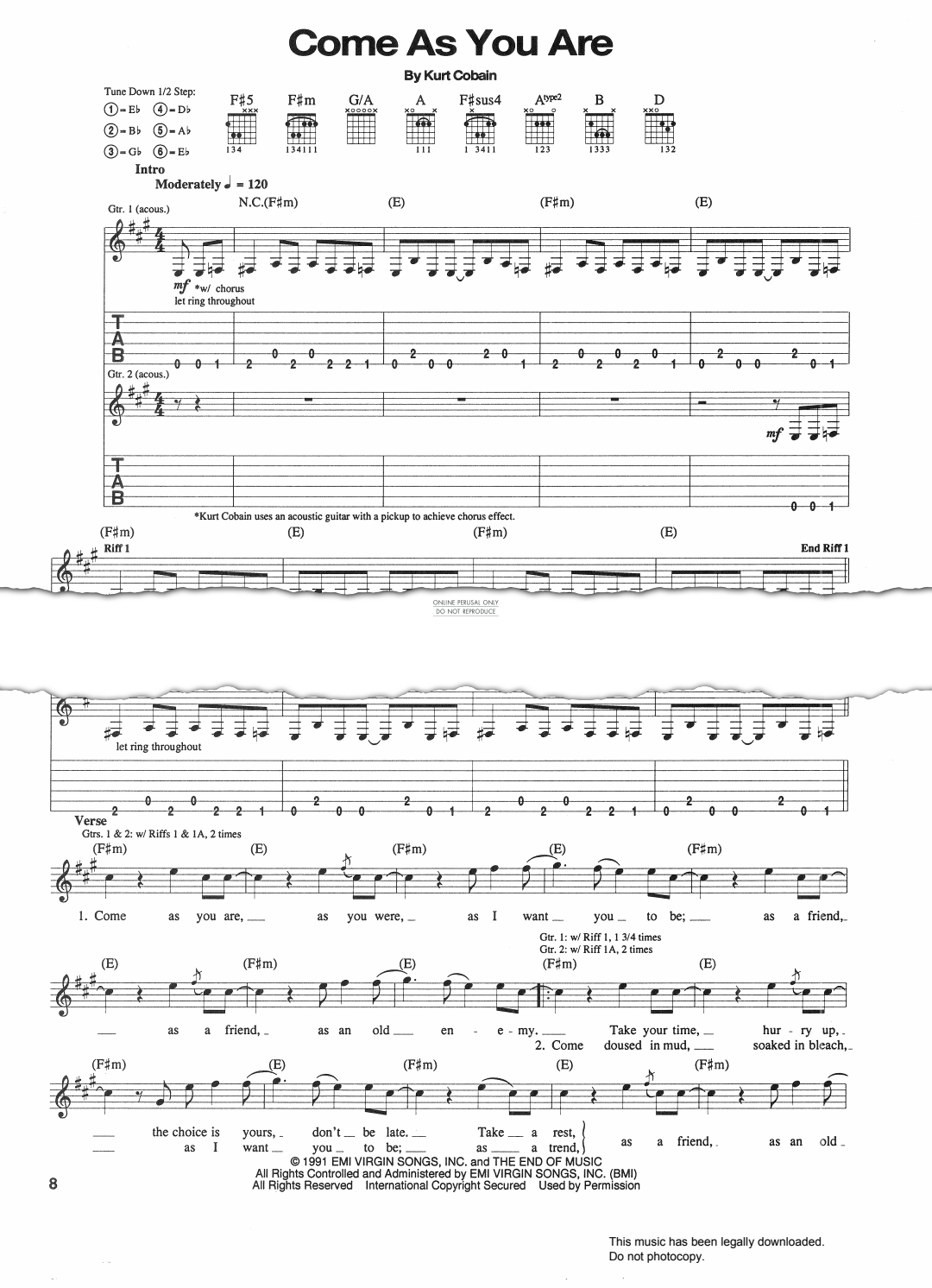 Product gallery: Page 1 of 1 Come As You Are, Nirvana