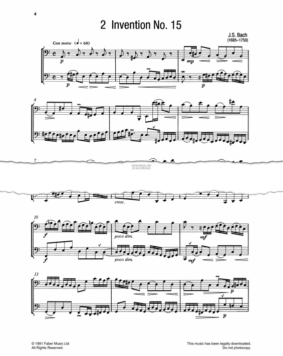 Produktgalerie: Seite 1 von 1 Invention No.15, Johann Sebastian Bach, Fagott