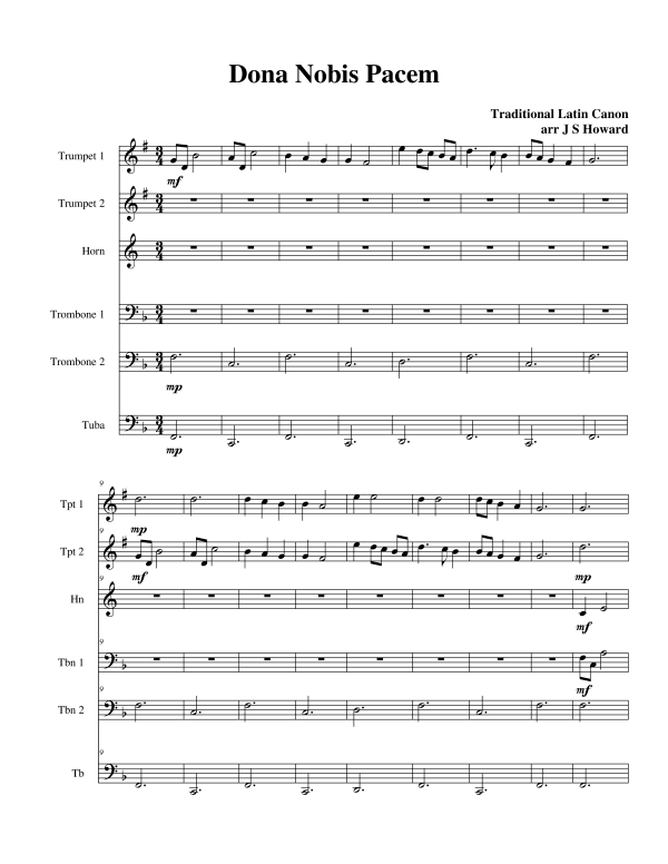 Produktgalerie: Seite 1 von 11 Dona Nobis Pacem - Kanon 16. Jahrhundert, , Blechbläser Sextett