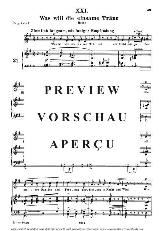 Product gallery: Page 2 of 3 Was will die einsame Träne Op.25 No.21, , Medium Voice and Piano