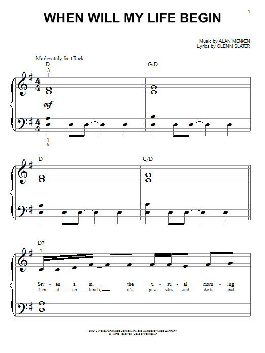 Produktbild zu: When Will My Life Begin? (from Tangled)