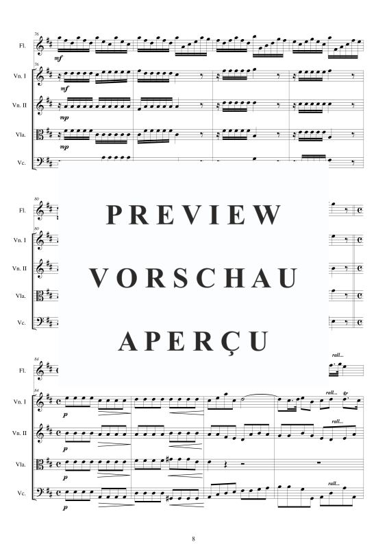 Produktgalerie: Seite 9 von 11 Concerto No.3 to 5 in D-Dur Op.5, , Querflöte Solo und Streicher Ensemble