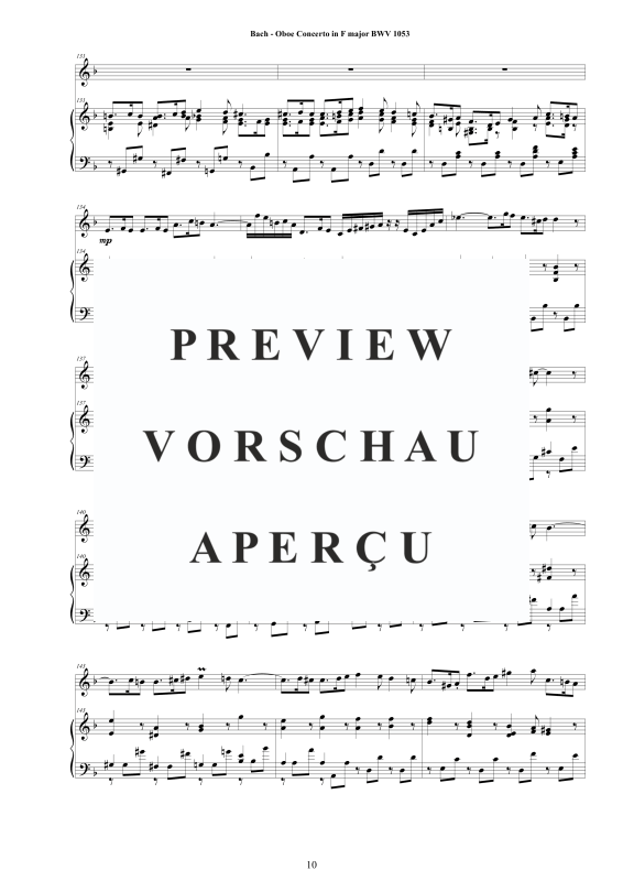 Produktgalerie: Seite 11 von 11 Oboen Konzert in F-Dur BWV 1053, , Oboe und Klavier