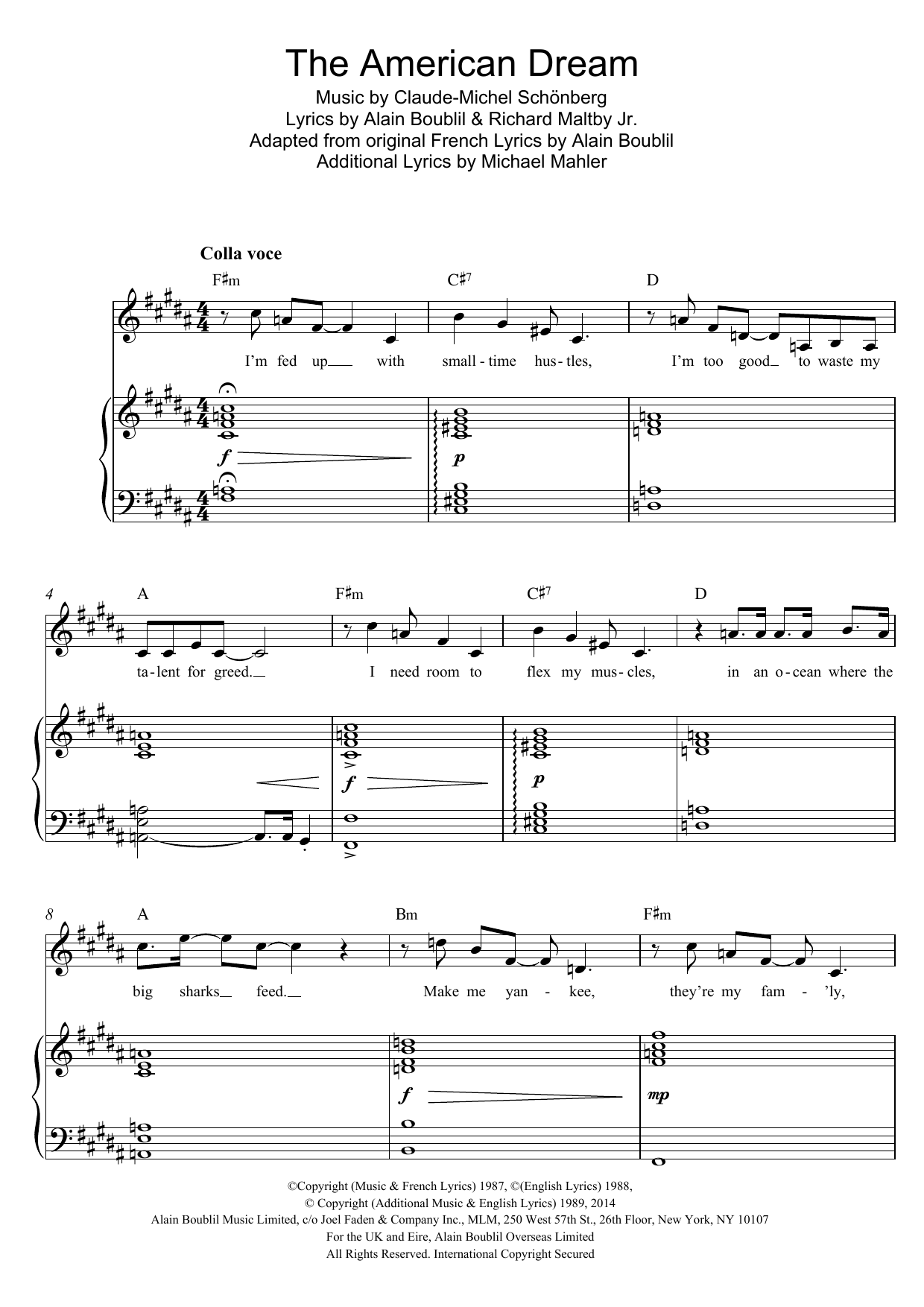 Produktbild zu: The American Dream (from Miss Saigon)