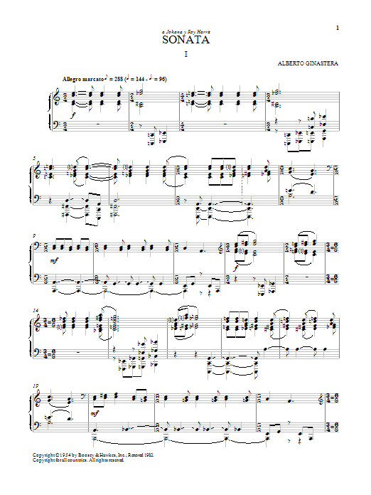 Product gallery: Page 1 of 1 Sonata No. 1, Op. 22, Alberto Ginastera