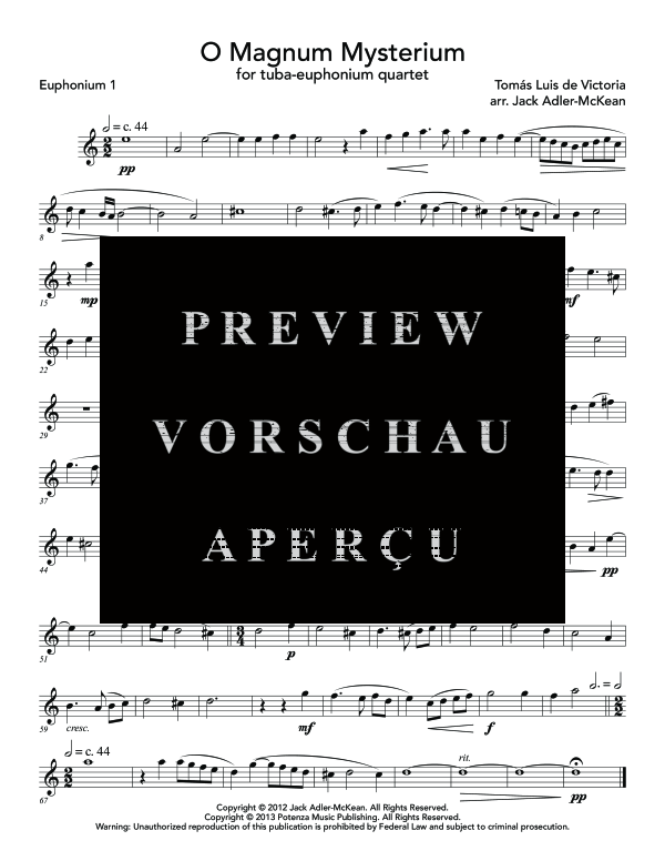 Produktgalerie: Seite 10 von 11 O Magnum Mysterium, , (Tuba QuartettEETT)