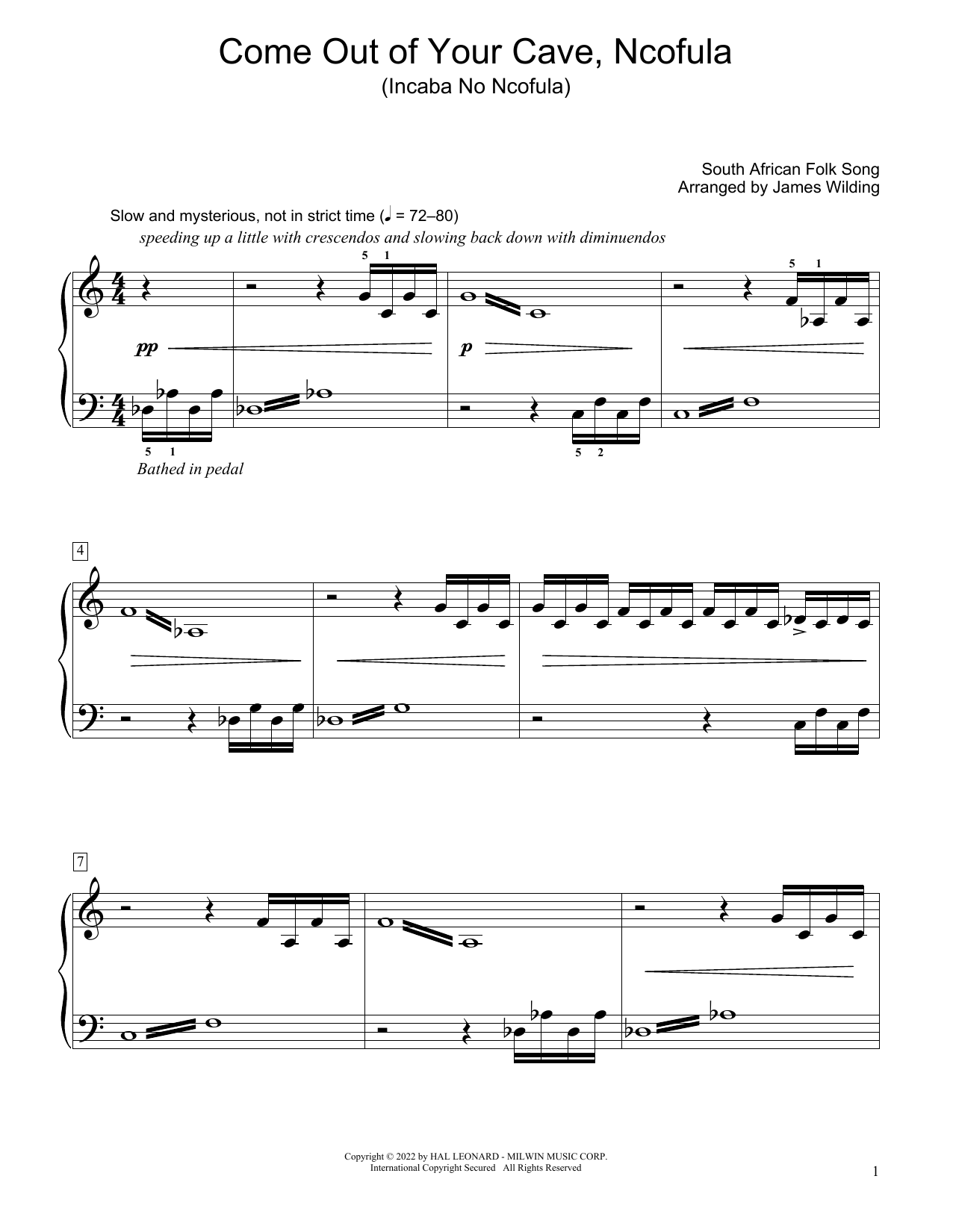 Product picture to: Come Out Of Your Cave, Ncofula (Incaba No Ncofula) (arr. James Wilding)