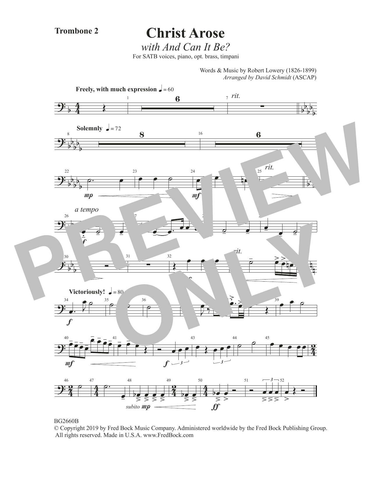 Produktbild zu: Christ Arose (with And Can It Be?) (arr. David Schmidt) - Trombone 2