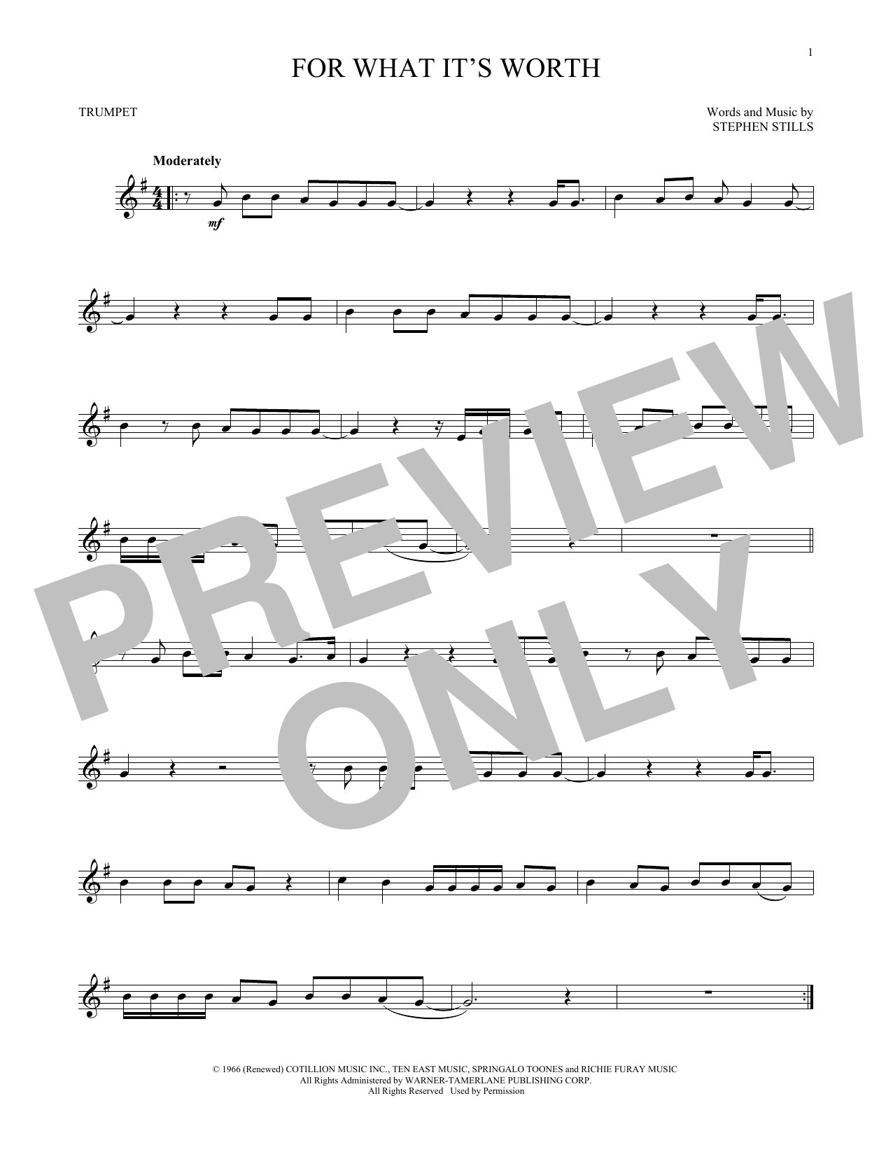 Produktgalerie: Seite 1 von 1 For What It's Worth, Buffalo Springfield, Trompete
