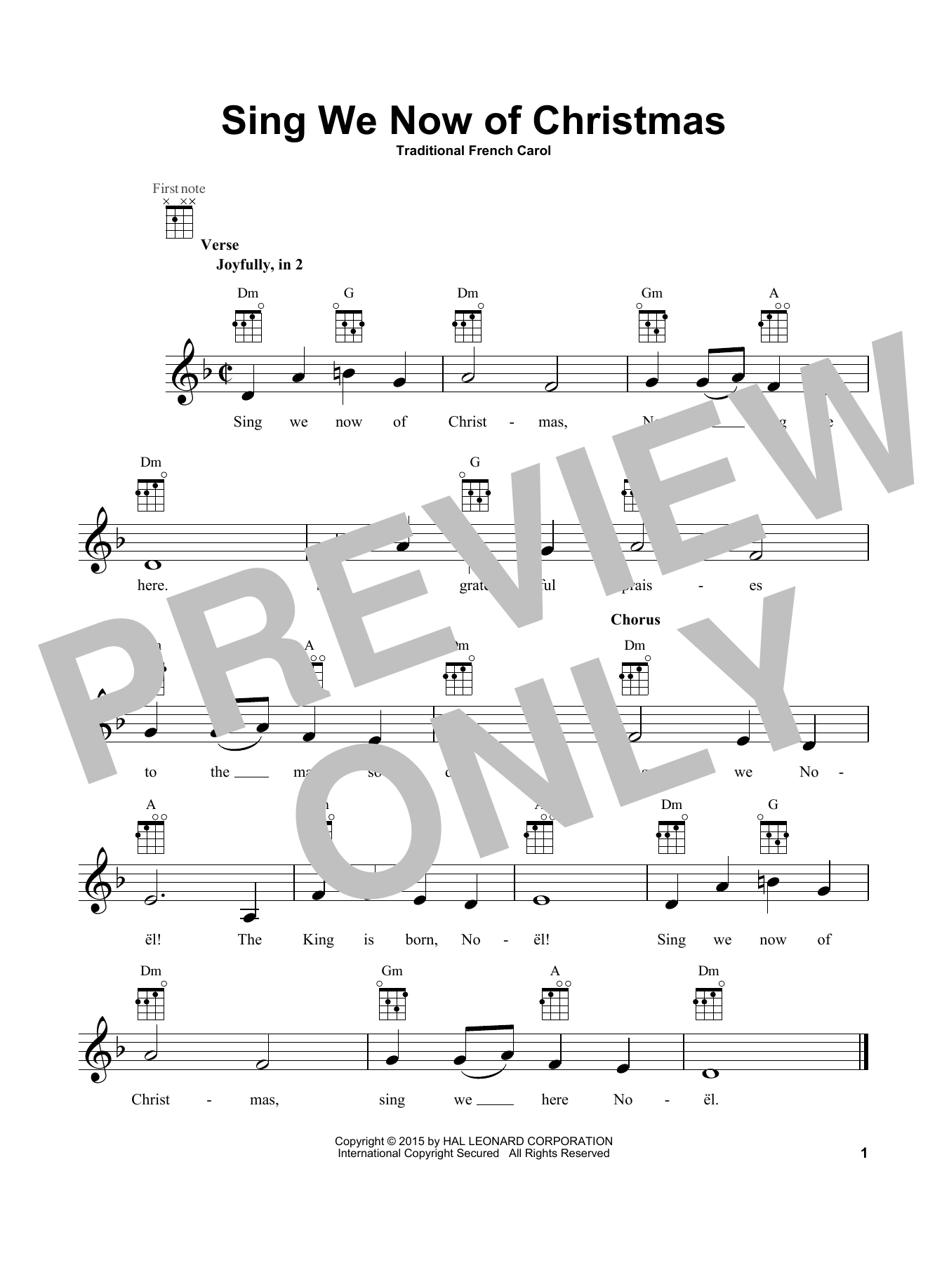 Product gallery: Page 1 of 1 Sing We Now Of Christmas, Traditional French Carol