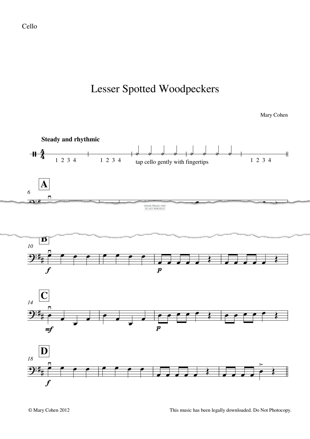 Produktgalerie: Seite 1 von 1 Lesser Spotted Woodpeckers, Mary Cohen, Violoncello