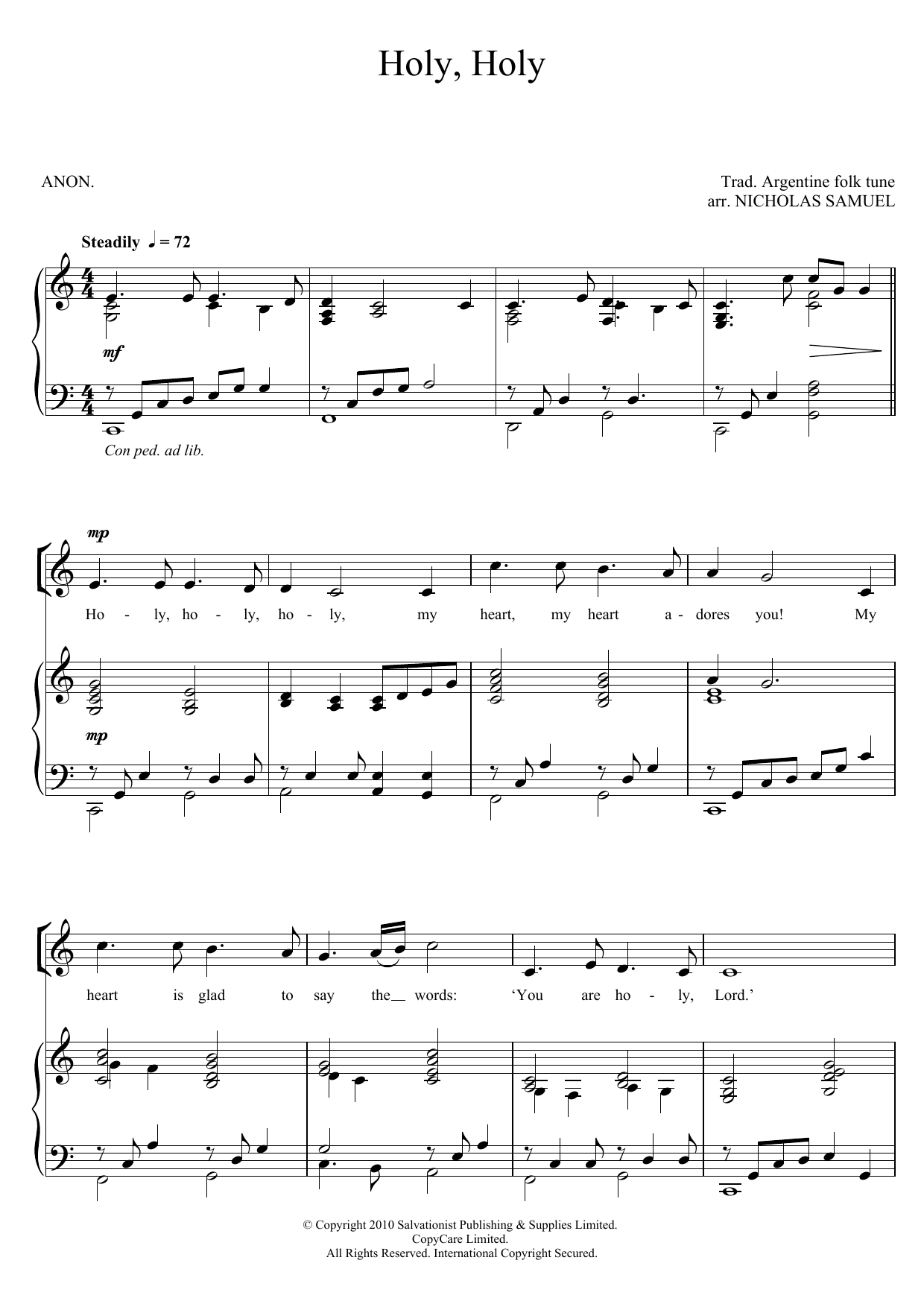 Produktgalerie: Seite 1 von 1 Holy, Holy, The Salvation Army, Chor