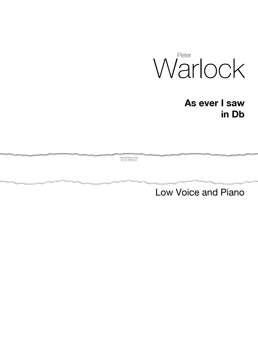 Produktgalerie: Seite 1 von 1 As Ever I Saw, Peter Warlock, Gesang, Klavier