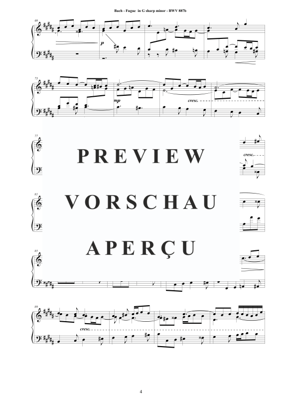 Produktgalerie: Seite 5 von 8 Fuge in Gis-Moll BWV 887b, , Klavier Solo