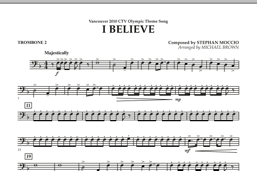 Produktbild zu: I Believe (Vancouver 2010 CTV Olympic Theme Song) - Trombone 2
