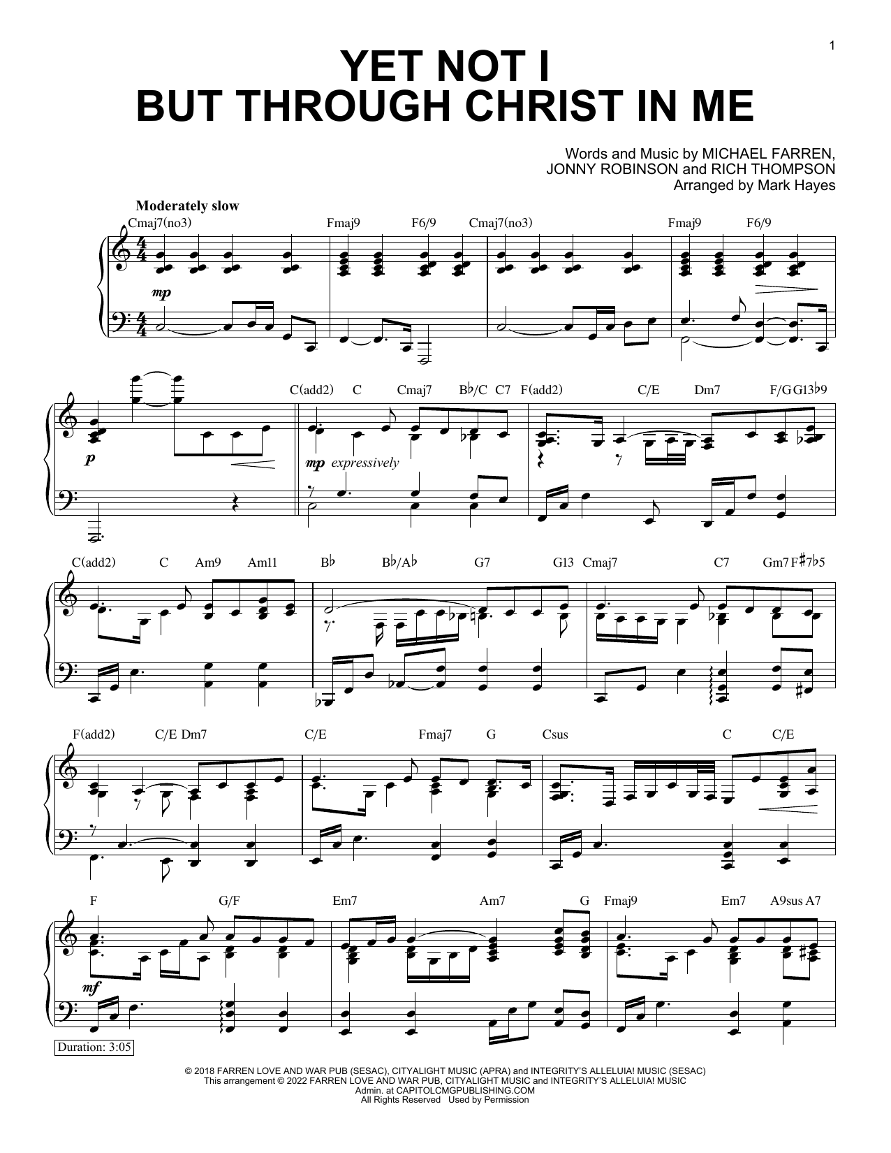 Produktbild zu: Yet Not I But Through Christ In Me (arr. Mark Hayes)