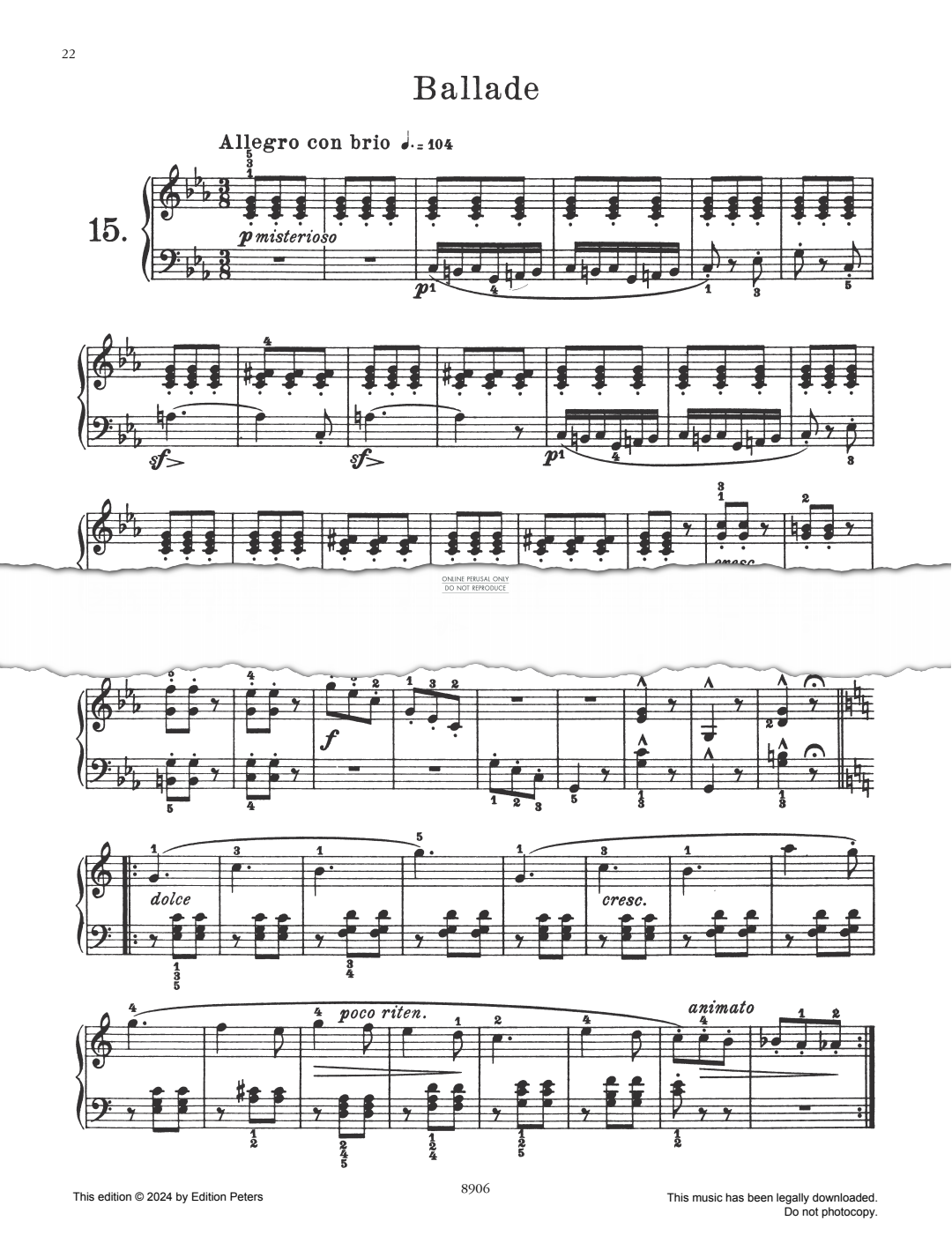 Produktbild zu: Ballade Op. 100 No. 15