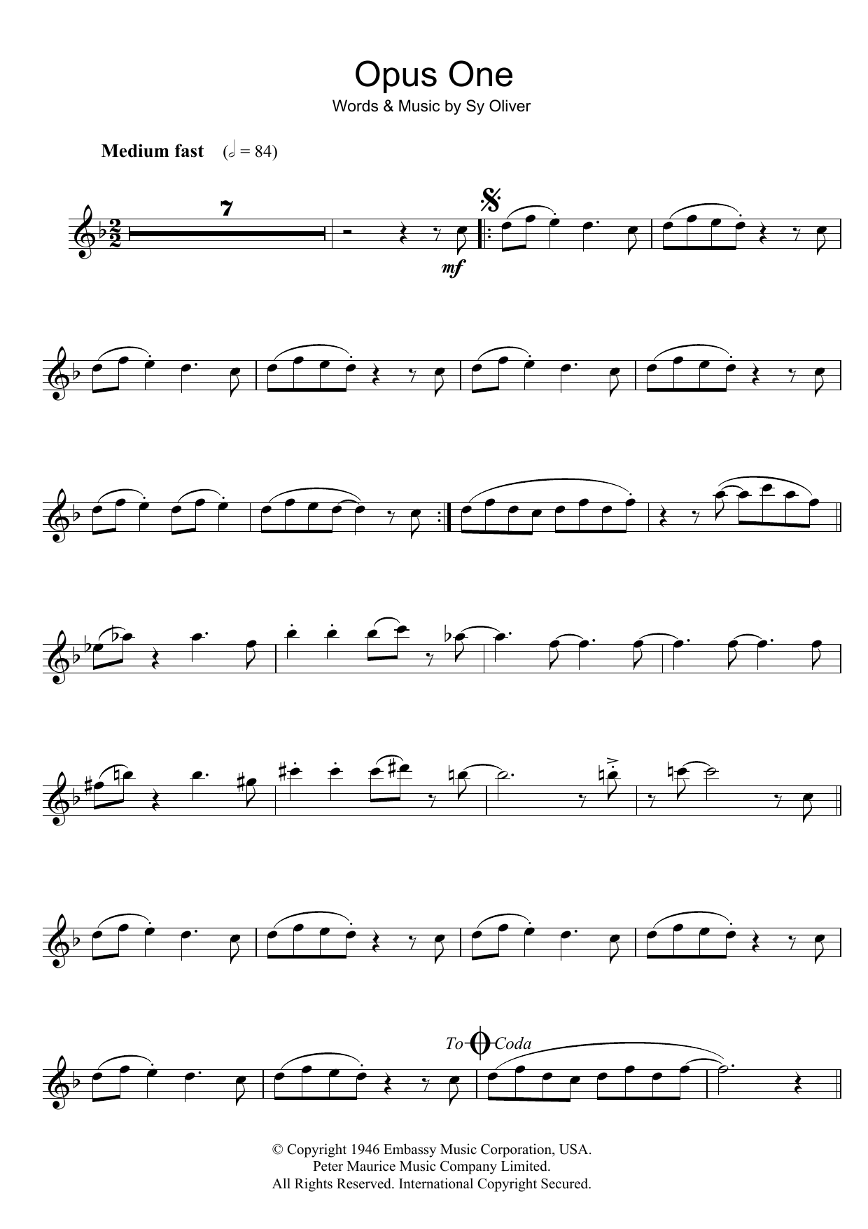 Product gallery: Page 1 of 1 Opus One, Tommy Dorsey