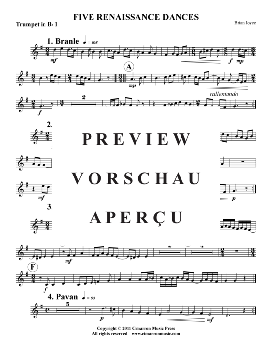 Produktgalerie: Seite 14 von 19 Fünf Renaissance Tänze , , (Blechbläserquintett)