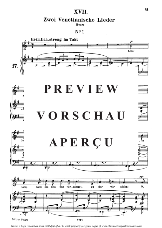 Product gallery: Page 2 of 4 Venetianisches Lied I Op.25 No.17, , Medium Voice and Piano