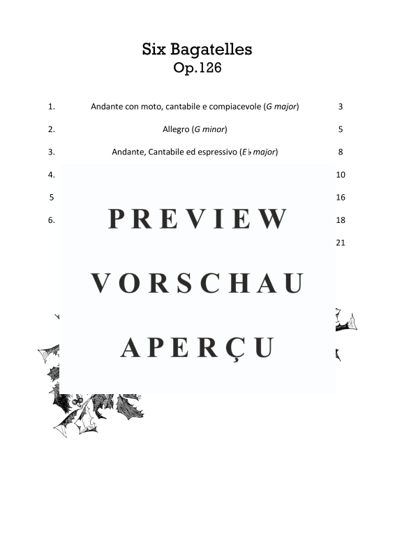 Produktgalerie: Seite 3 von 11 Six Bagatelles for Piano Op.126, , Klavier Solo