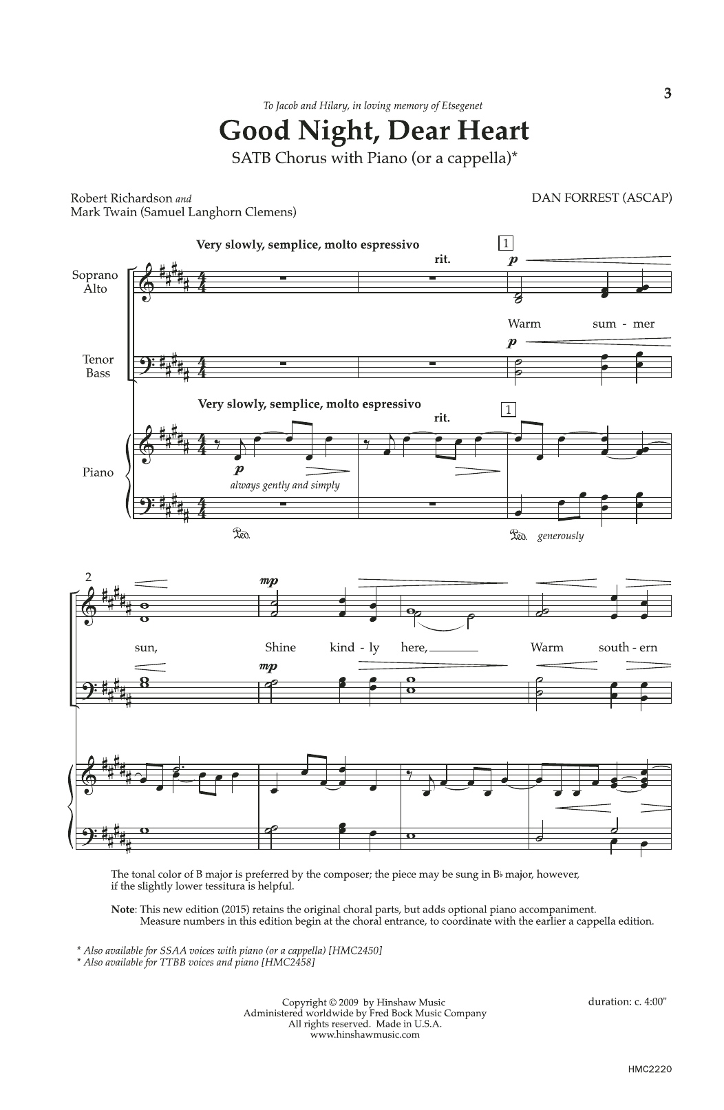 Product gallery: Page 1 of 1 Good Night, Dear Heart, Dan Forrest