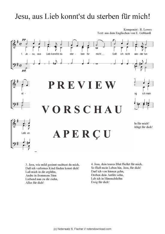 Product picture to: Jesu, aus Lieb konnt'st du sterben für mich! R. Lowry / aus dem Englischen von E. Gebhardt 
