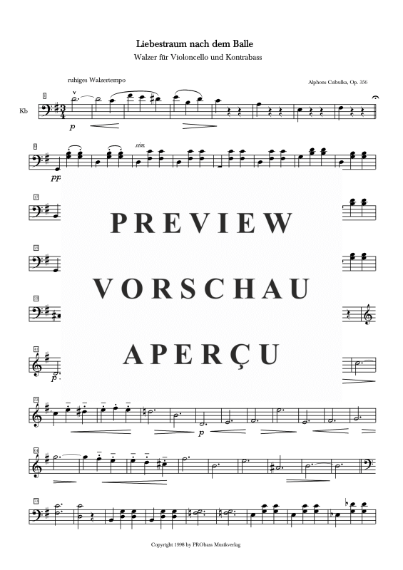 Produktgalerie: Seite 3 von 9 Liebestraum nach dem Balle, , Cello und Kontrabass
